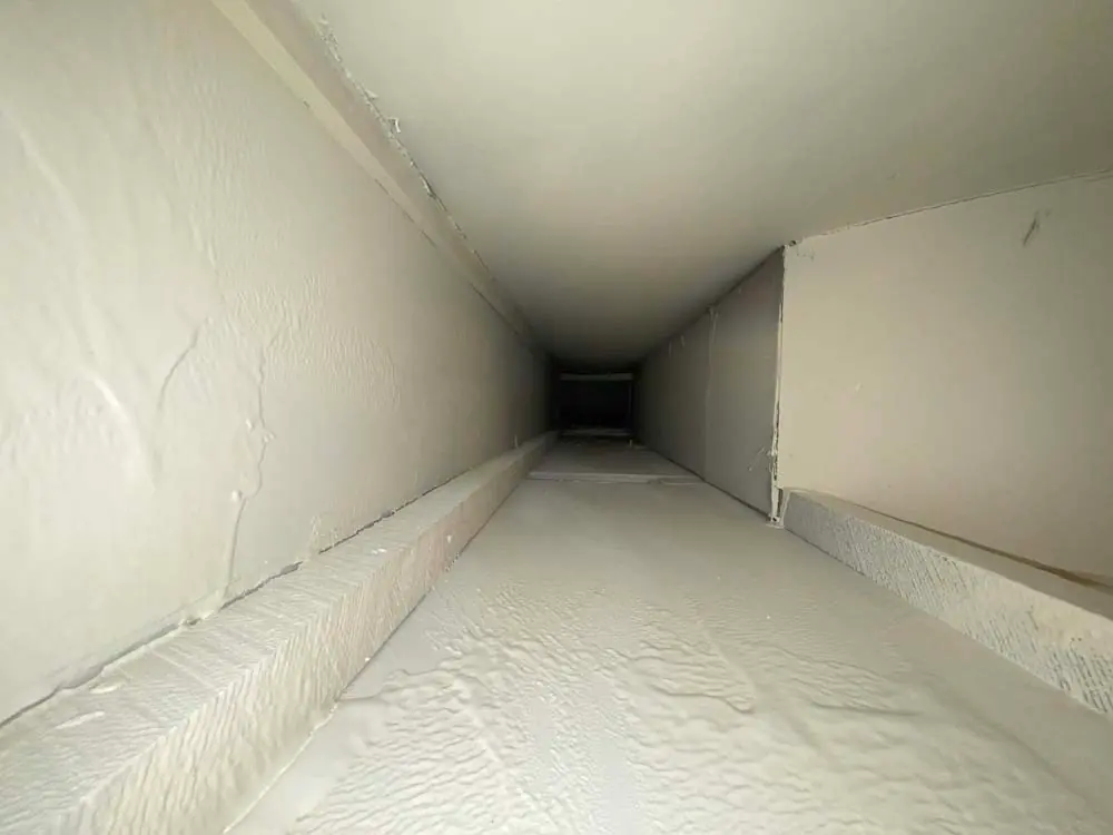 After: duct interior cleaned and coated to a verified baseline